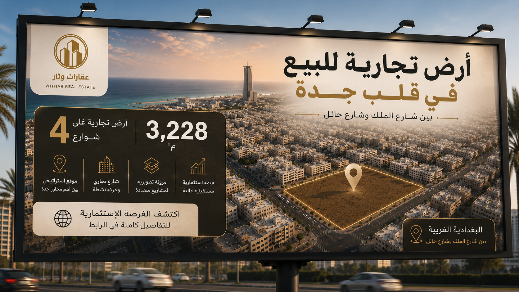 أرض تجارية للبيع وسط جدة